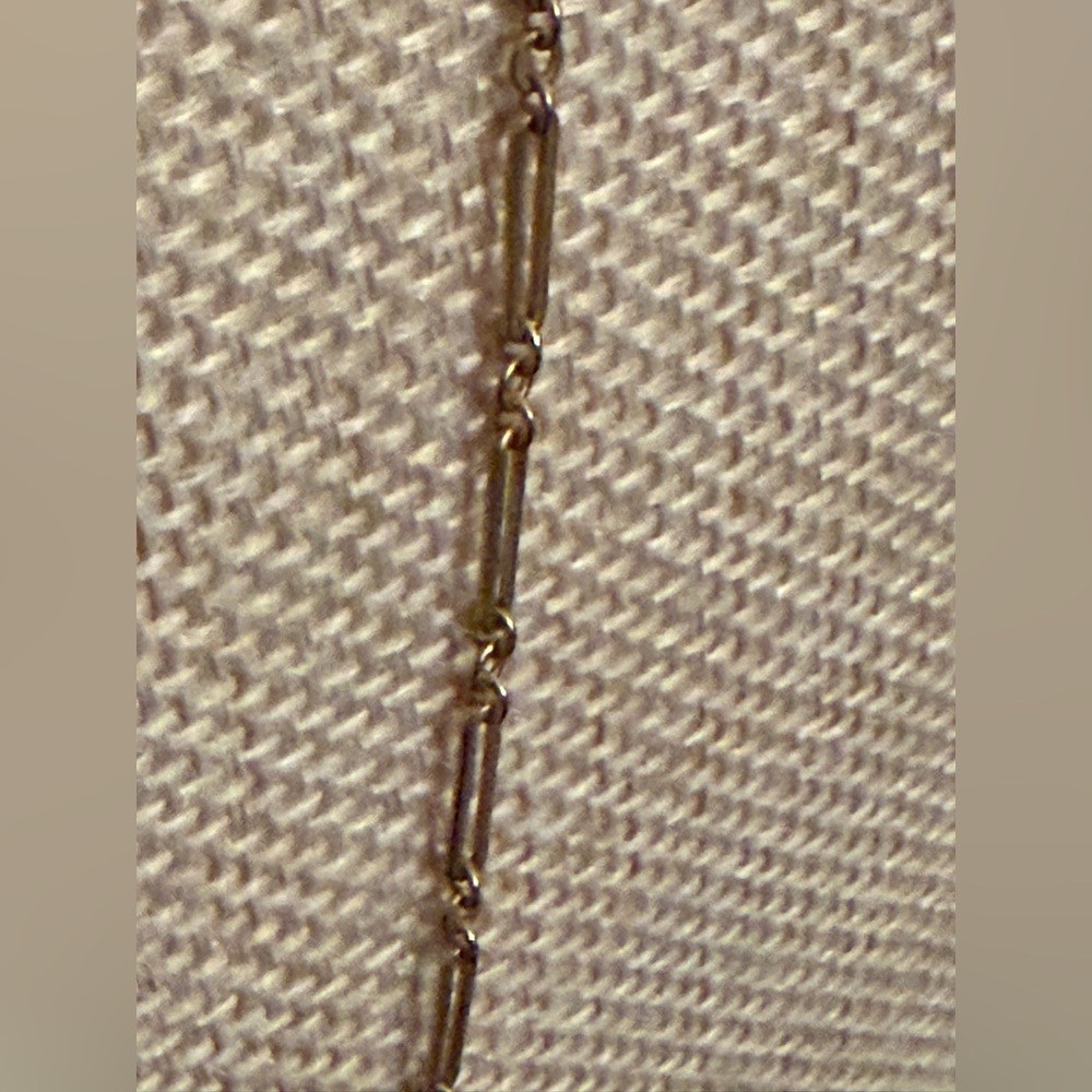 Madewell Gold Necklace with Dark Blue Stone Pendant - Picture 8 of 13